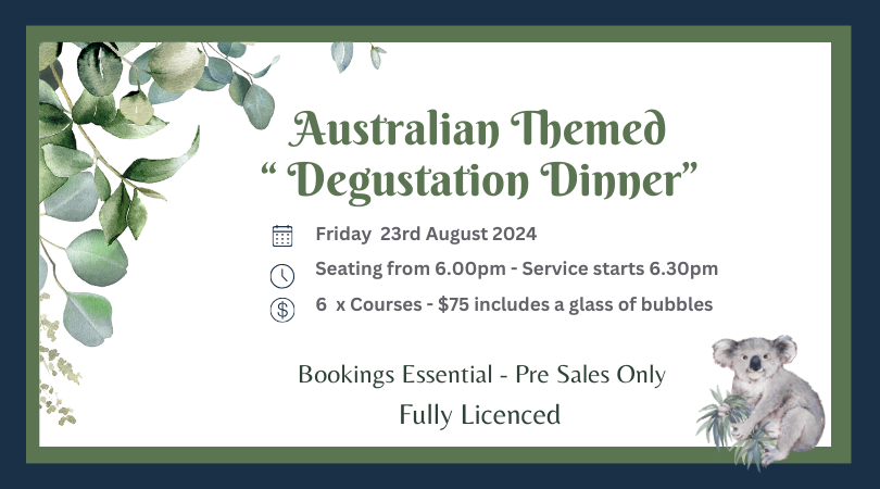 Australian Themed ‘Degustation Dinner’